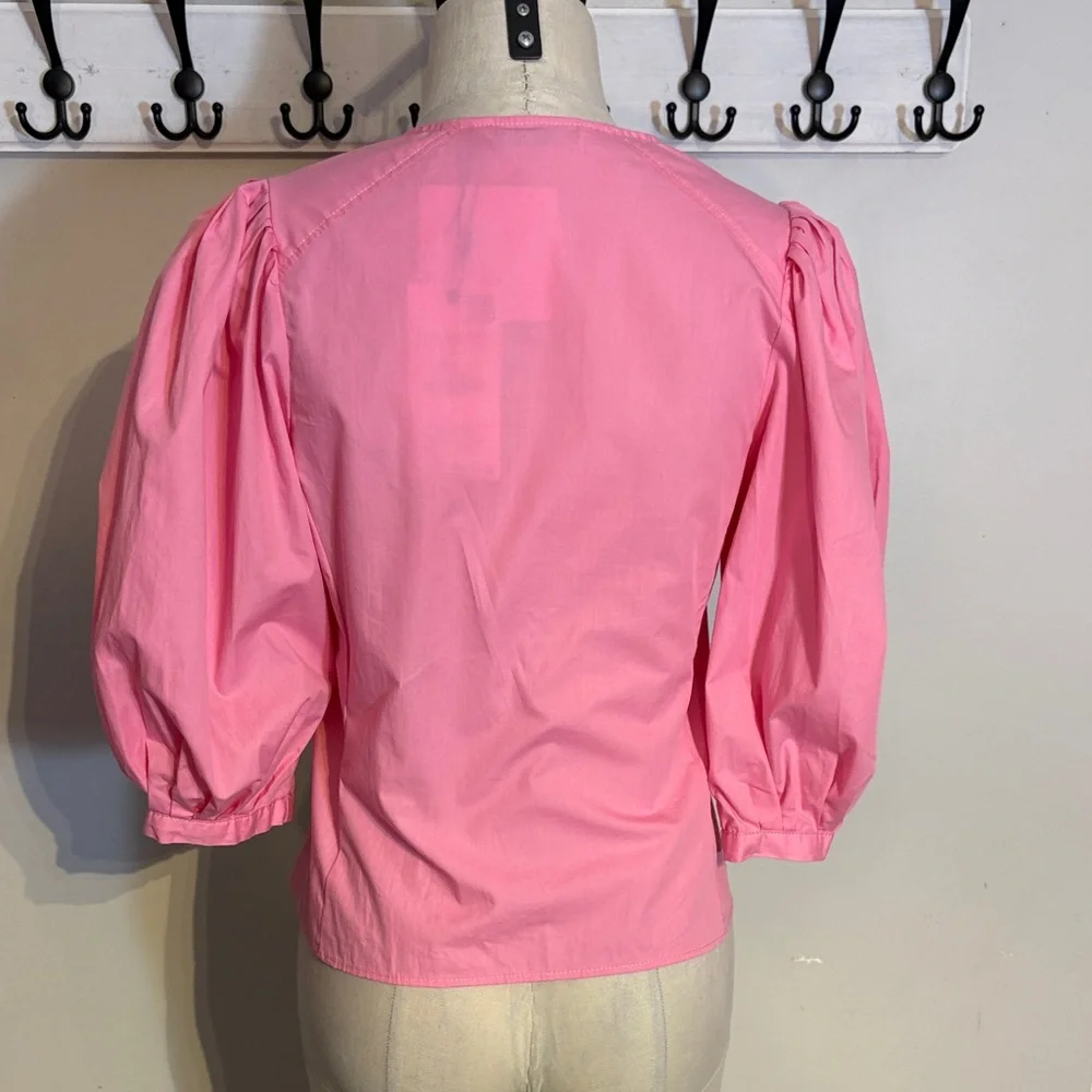 Zara Pink Puff Sleeve Blouse nwt Size Small - Picture 2 of 9